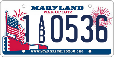 MD license plate 1AB0536