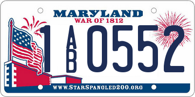 MD license plate 1AB0552