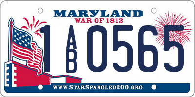 MD license plate 1AB0565