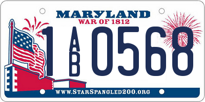 MD license plate 1AB0568