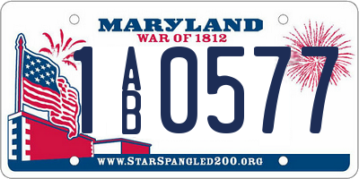 MD license plate 1AB0577