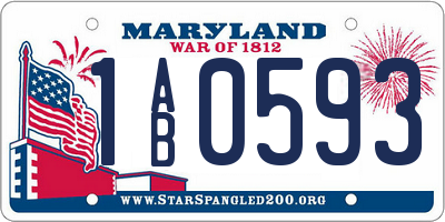 MD license plate 1AB0593