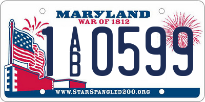 MD license plate 1AB0599