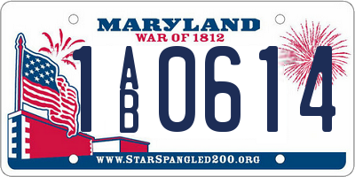 MD license plate 1AB0614