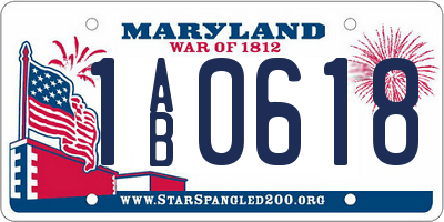 MD license plate 1AB0618