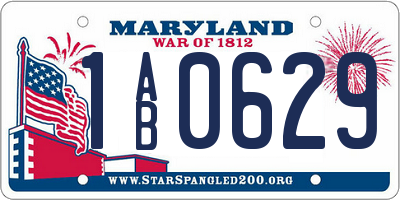 MD license plate 1AB0629