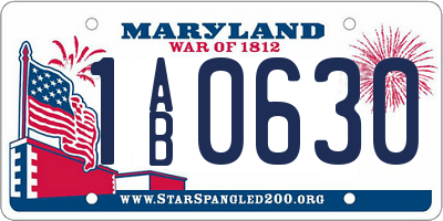 MD license plate 1AB0630