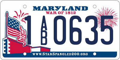 MD license plate 1AB0635