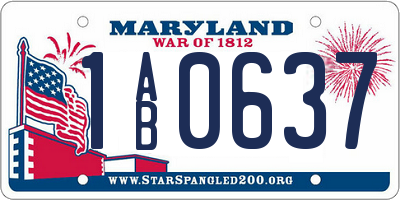 MD license plate 1AB0637
