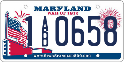 MD license plate 1AB0658