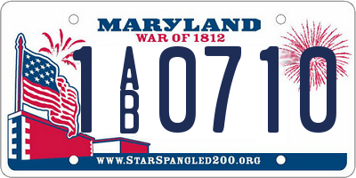 MD license plate 1AB0710
