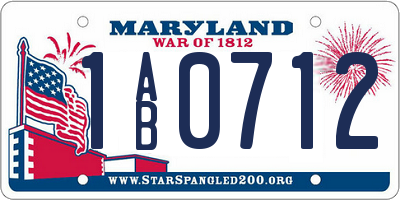 MD license plate 1AB0712