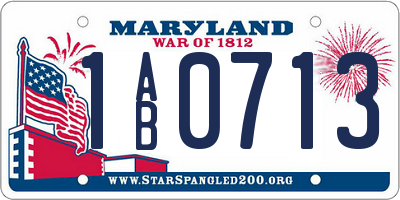 MD license plate 1AB0713