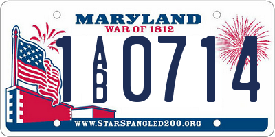 MD license plate 1AB0714
