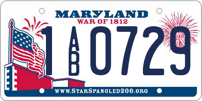 MD license plate 1AB0729