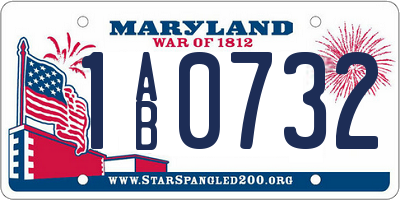 MD license plate 1AB0732