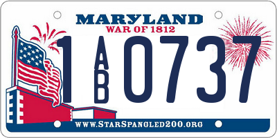 MD license plate 1AB0737