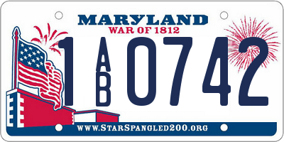 MD license plate 1AB0742