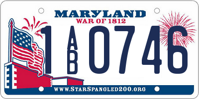 MD license plate 1AB0746