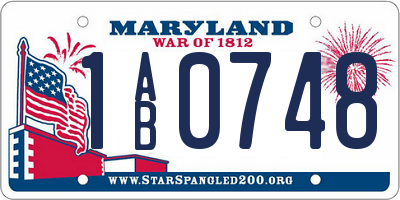 MD license plate 1AB0748
