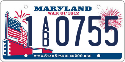 MD license plate 1AB0755