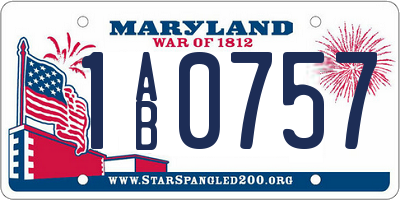 MD license plate 1AB0757