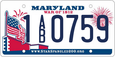 MD license plate 1AB0759
