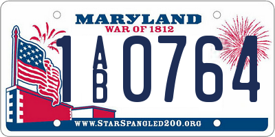 MD license plate 1AB0764