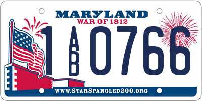 MD license plate 1AB0766
