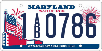 MD license plate 1AB0786