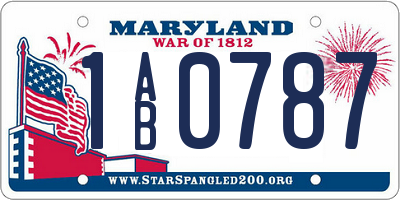 MD license plate 1AB0787