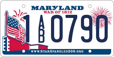 MD license plate 1AB0790