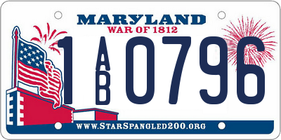 MD license plate 1AB0796