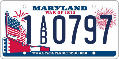 MD license plate 1AB0797
