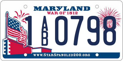 MD license plate 1AB0798