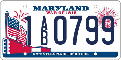 MD license plate 1AB0799