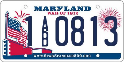 MD license plate 1AB0813