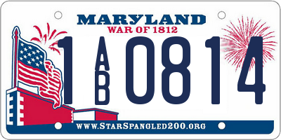 MD license plate 1AB0814