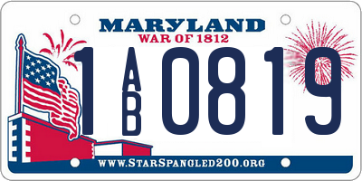 MD license plate 1AB0819