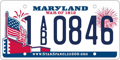 MD license plate 1AB0846