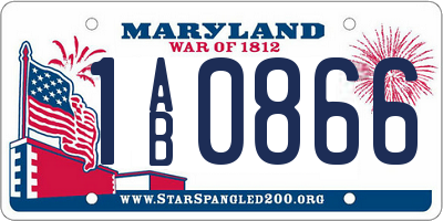 MD license plate 1AB0866