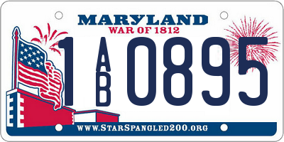 MD license plate 1AB0895