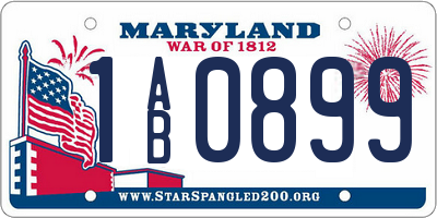 MD license plate 1AB0899