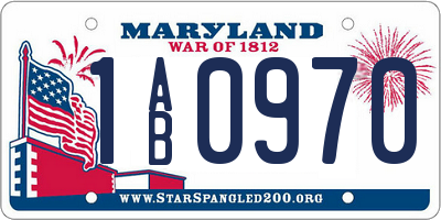 MD license plate 1AB0970
