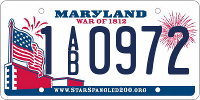 MD license plate 1AB0972
