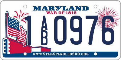 MD license plate 1AB0976