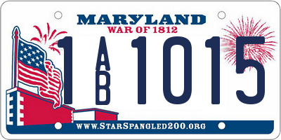 MD license plate 1AB1015