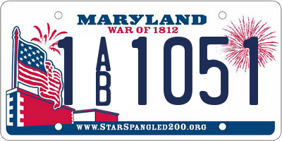 MD license plate 1AB1051