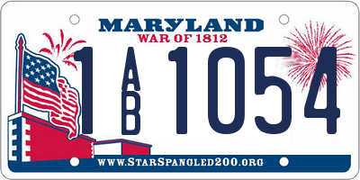 MD license plate 1AB1054