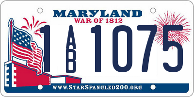 MD license plate 1AB1075